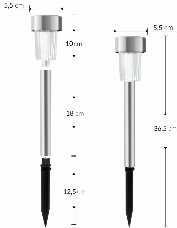 InternetovaZahrada Sada 8 LED solárnych lámp - biela