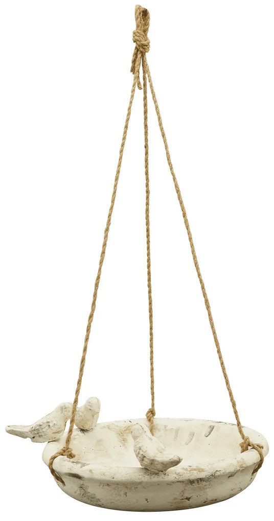 Závesné napájadlo pre vtáky Lydia, 32,5x28 cm, cement, béžová