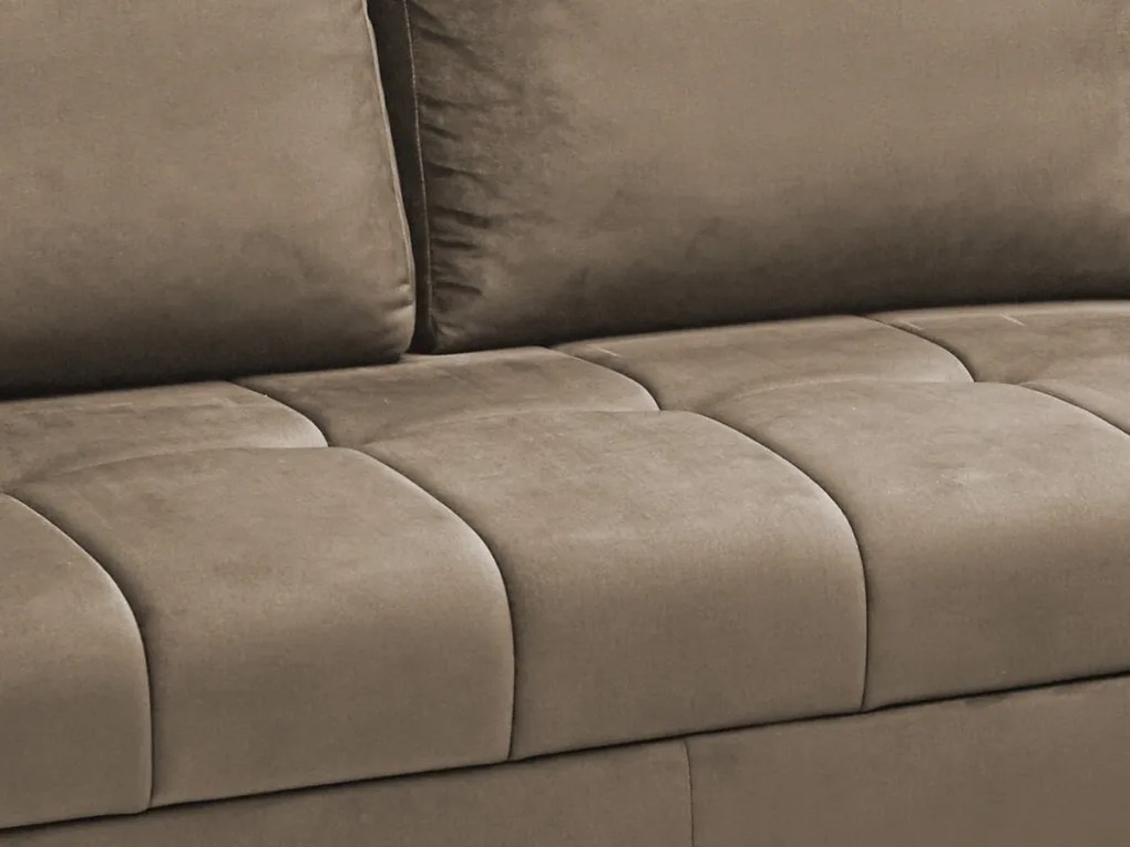 Rohová sedacia súprava Paris, svetlo hnedá látka, pravý roh