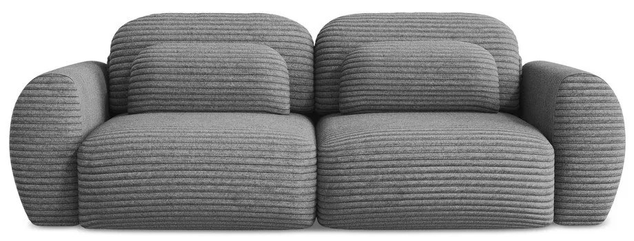 Tmavosivá menčestrová rozkladacia/s úložným priestorom pohovka 266 cm Kini – Makamii