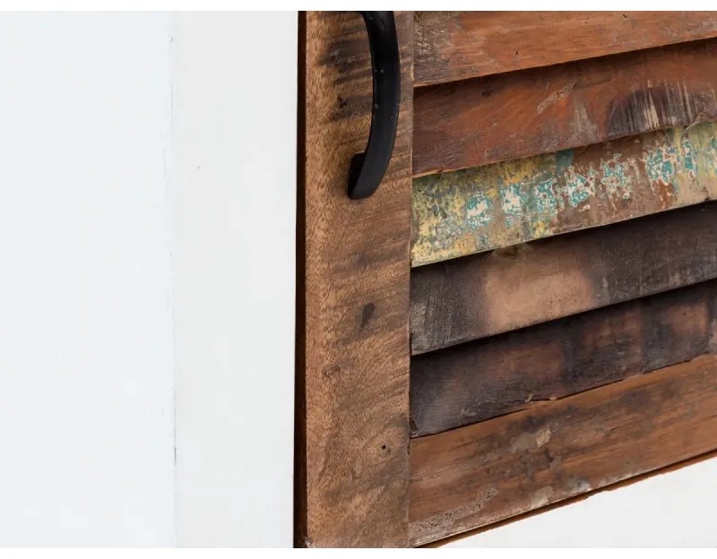 furniture-nabytek.cz - Masívna kúpeľňová spodná skrinka Perth z recyklovaného dreva, lakovaná, biela / farebná – 46×43×80 cm