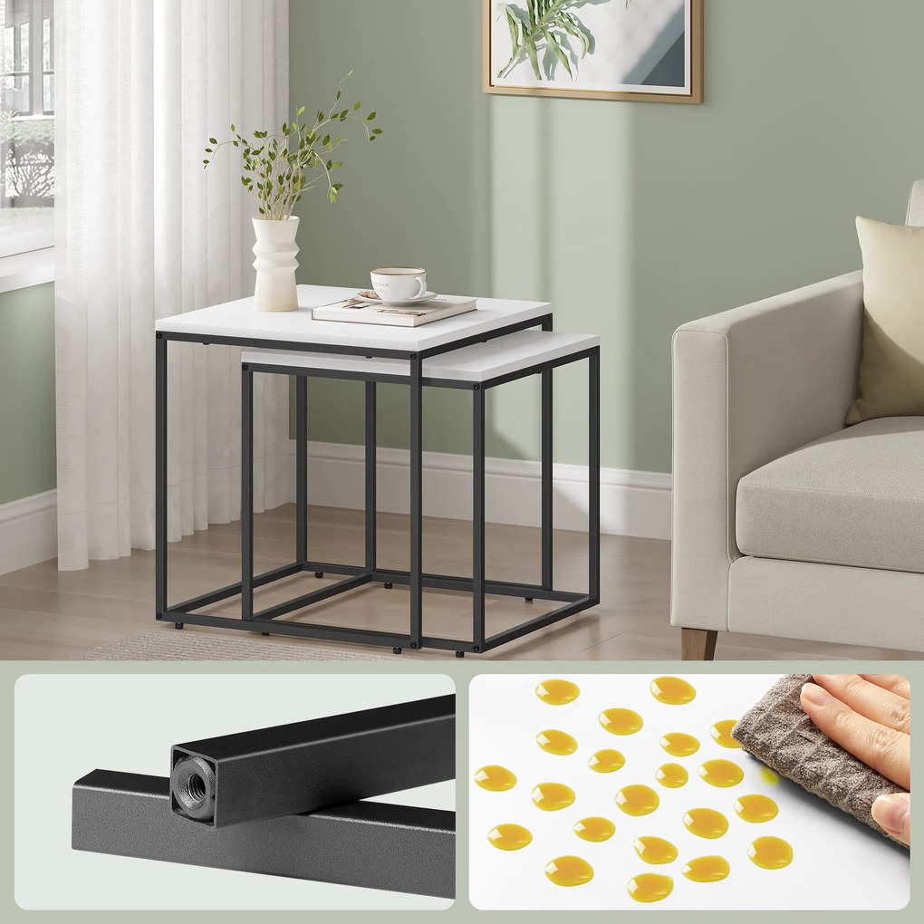 Sada 2 ks konferenčných stolíkov QUADRO, biele