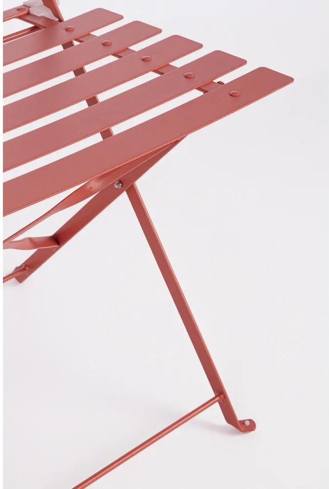 Oceľová záhradná jedálenská súprava v terakotovej farbe pre 2 Austin – Bizzotto