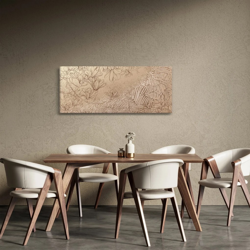 Obraz - Kreslené kvety (120x50 cm)