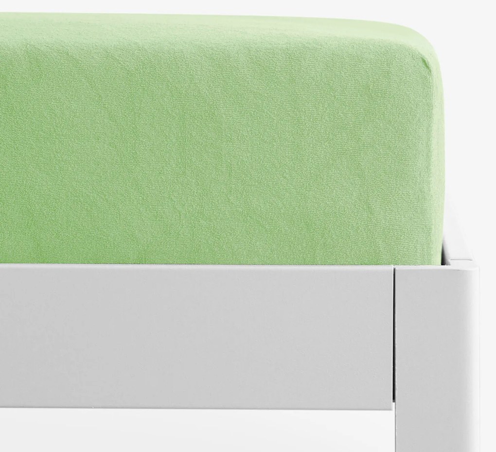 Goldea froté plachta s napínacou gumou - svetlo zelená 90 x 200 cm