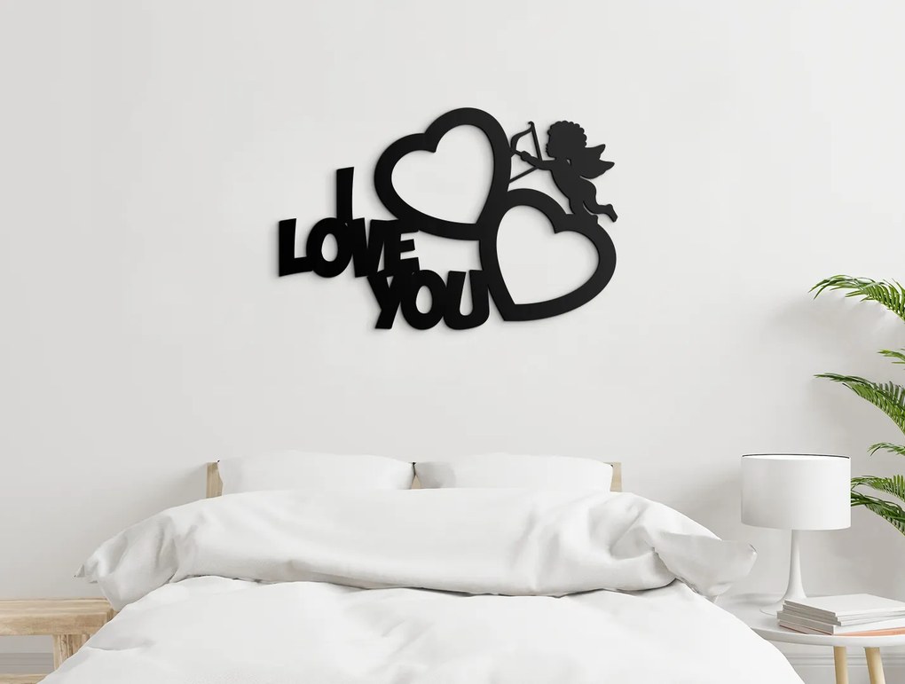 drevko Fotorámik na stenu I love you Farba dekorácie: Čierna