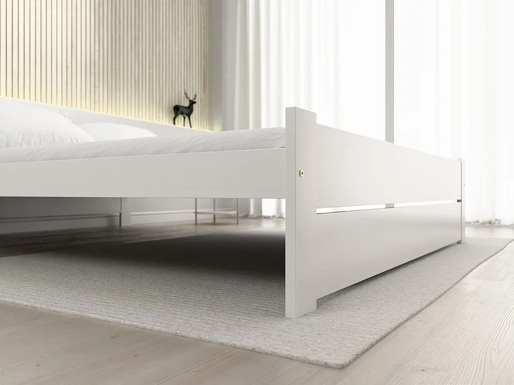 Posteľ IKAROS DOUBLE 180 x 200 cm, biela Rošt: S latkovým roštom, Matrac: Matrace Sommera 18 cm