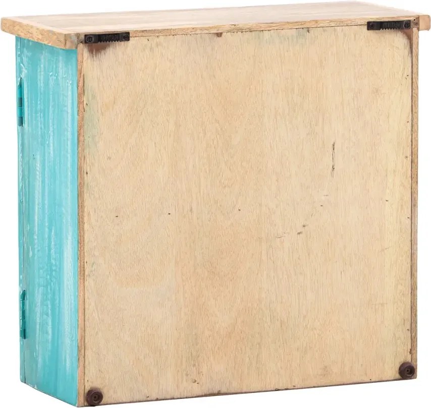 furniture-nabytek.cz - Masívna zrkadlová skrinka Santa Cruz z mangového dreva, modrá