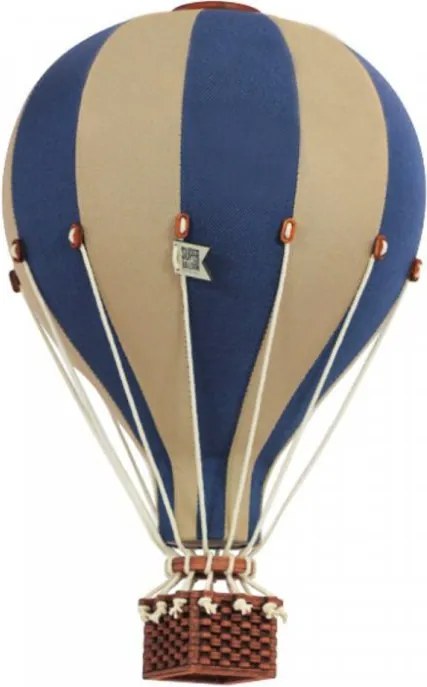 Dekoračný lietajúci balón modrá/krémová – dekorácia do detskej izby M-33cm x 20cm
