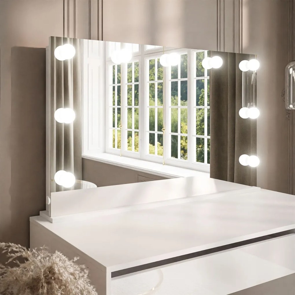 KOZMETICKÉ ZRKADLO VALENTINA BIELE 110 x 67 cm ELITE 2