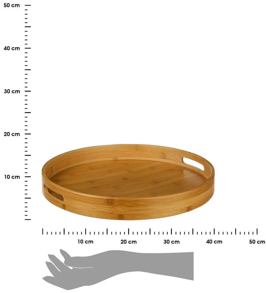 Bambusový podnos SIMPLY 40 cm hnedý