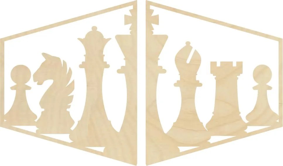SENTOP | Elegantný obraz na stenu šachové figúrky - MIVAL | SENTOP PR0417 plywood