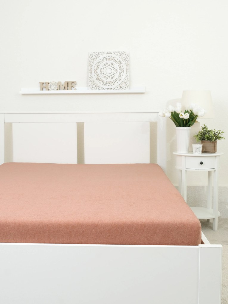 Froté plachta do postieľky 70 × 140 cm - terakota