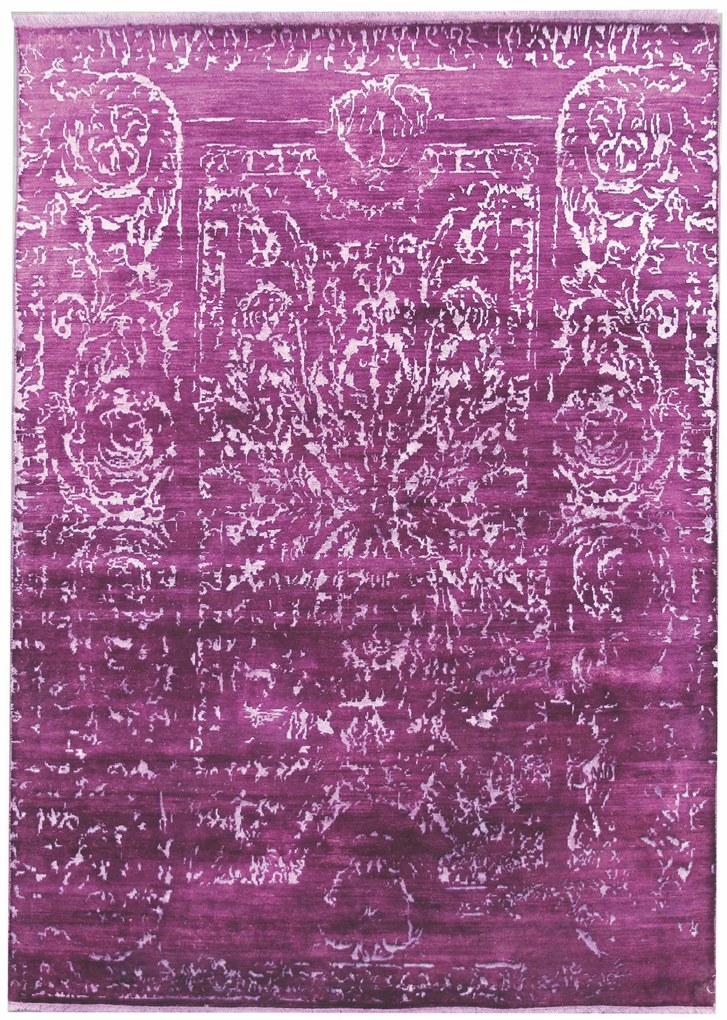 Diamond Carpets koberce Ručne viazaný kusový koberec Diamond DC-JK 2 Purple / silver (overdye) - 305x425 cm