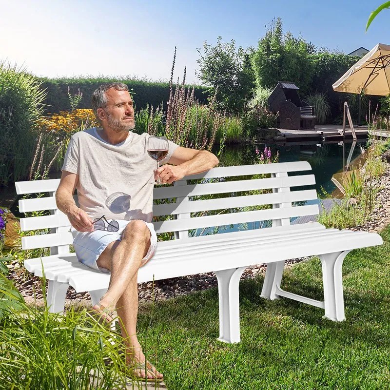 Záhradná lavica ORCHIDEA, 145x49x74cm, biela I.P.A.E-Progarden