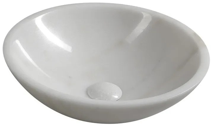 Sapho Sapho, BLOK kamenné umývadlo priemer 40cm, biely mramor, leštený, 2401-34