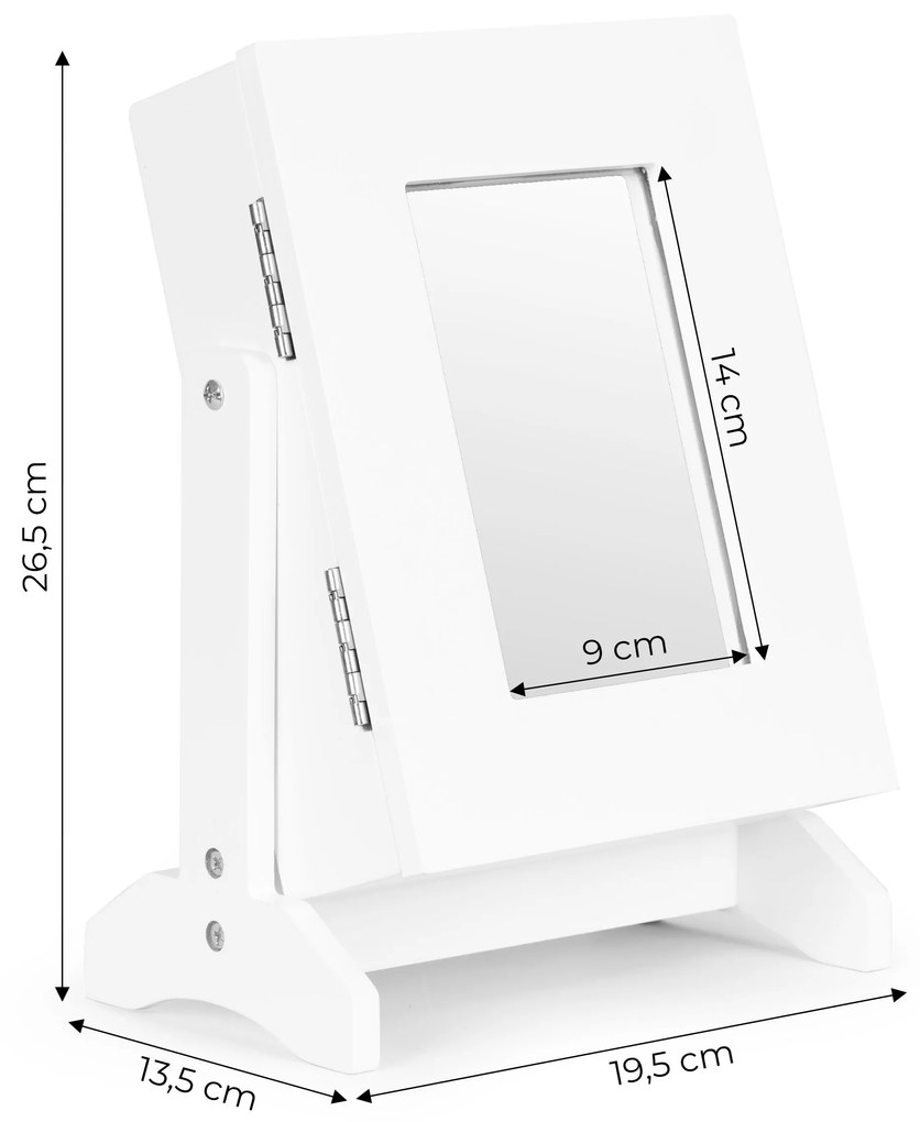ModernHome Organizér na šperky so zrkadlom