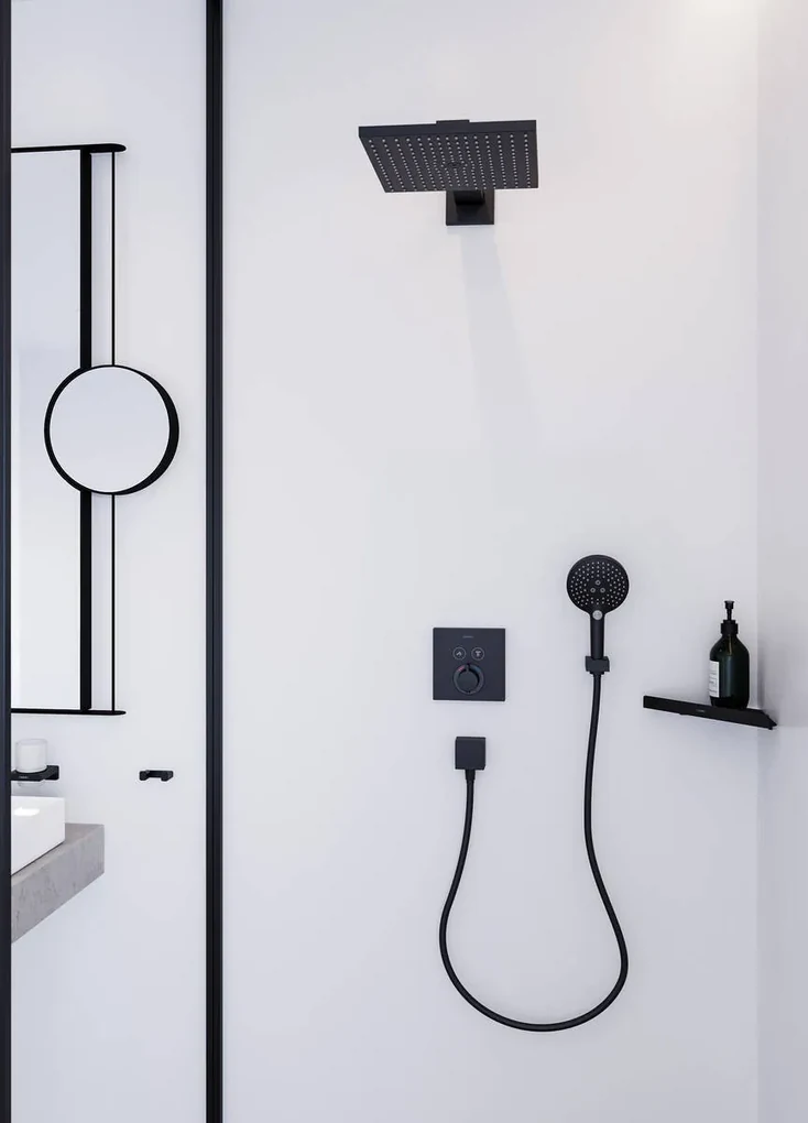 Hansgrohe AddStoris, dvojitý háčik, matná čierna, HAN-41755670