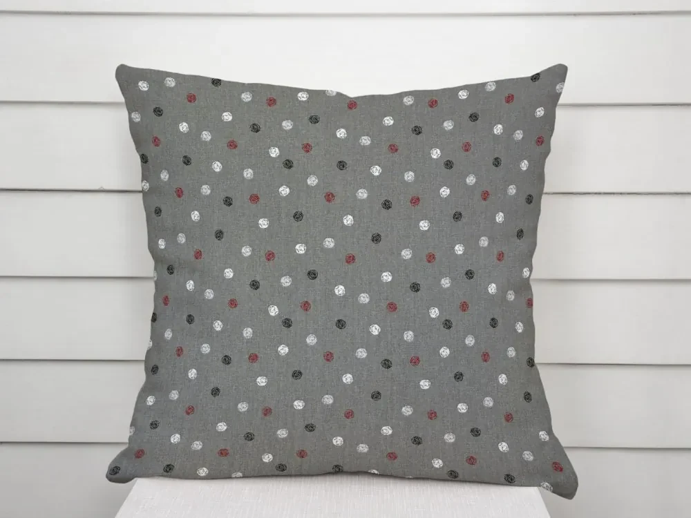 Biante Detská bavlnená obliečka na vankúš Sandra SA-095 Bodky na tmavo sivom 50 x 60 cm