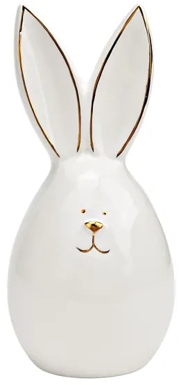 Keramický zajačik AURIC BUNNY 14 cm biely