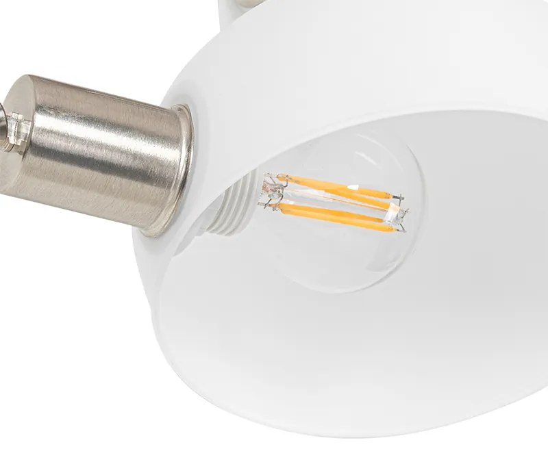 Dizajnová stojaca lampa oceľ s opálovým sklom 5-svetlo - Sixties Marmo