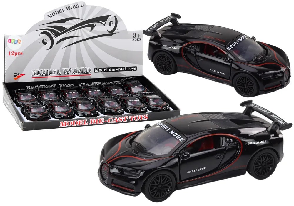 LEAN TOYS Športové auto 1:32, kovové - čierna