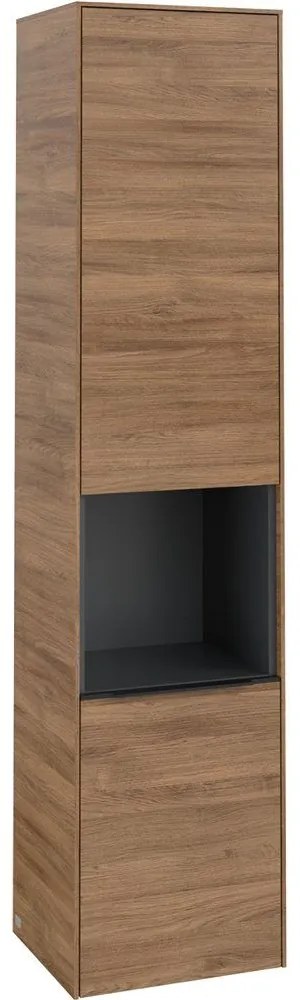 VILLEROY &amp; BOCH Subway 3.0 závesná vysoká skrinka, 2 dvierka + 1 priehradka, pánty vľavo, 400 x 362 x 1710 mm, Oak Kansas, C58801RH