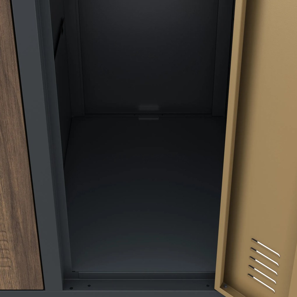 10-dverová šatňová skrinka na oblečenie, antracitová/orechová, 1360x1720x450 mm: BARTEK Eco Design