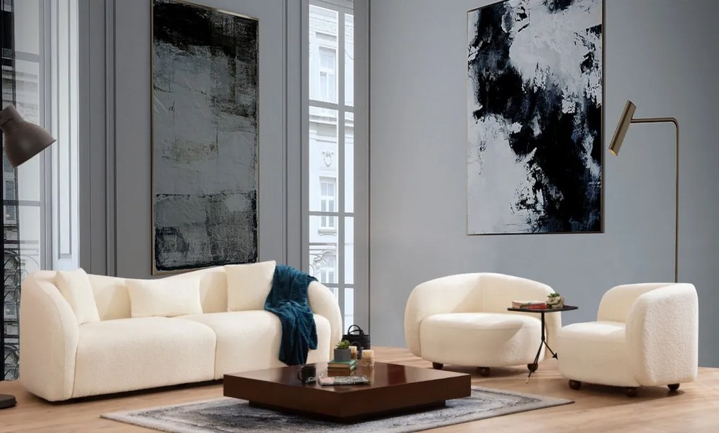 Třímístná pohovka Venedik 236 cm krémová