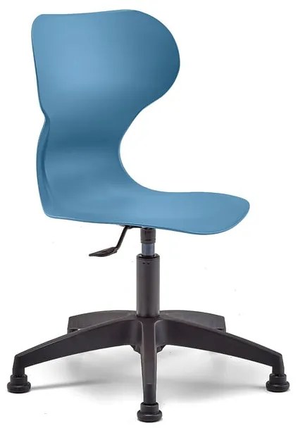 Stolička BRIAN, výškovo nastaviteľná, kĺzavá podnož, modrá