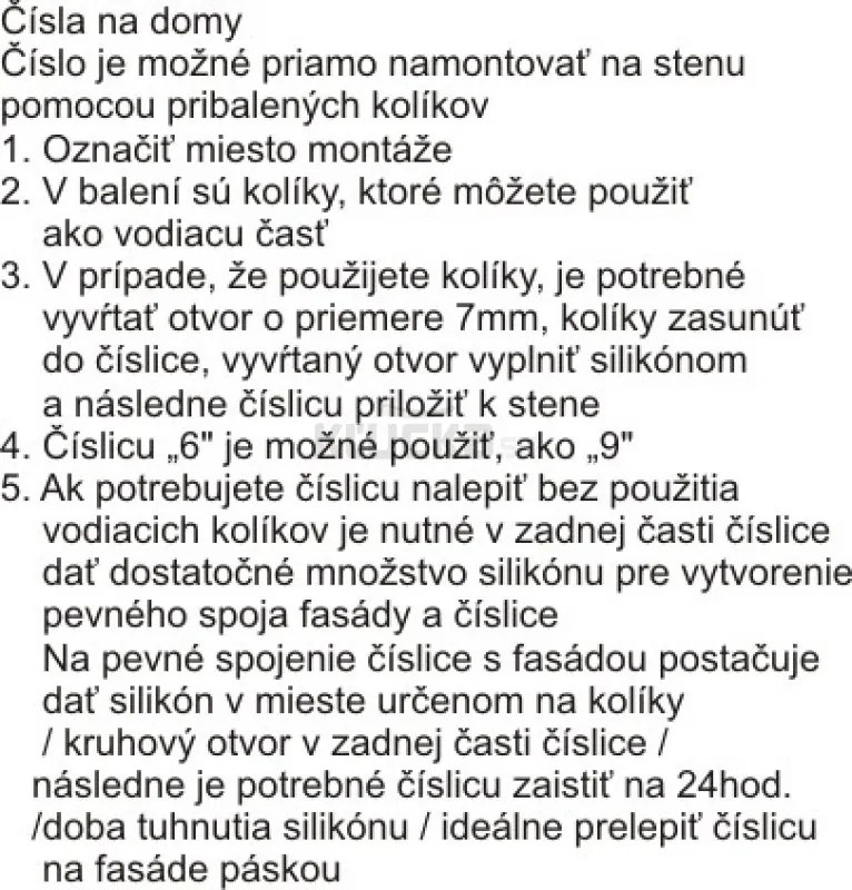 domove číslo 175mm čierne "3"