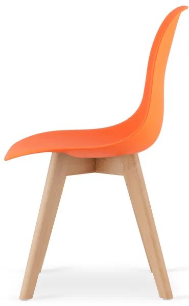 Set styroch jedálenských stoličiek KITO oranžové / naturálne nohy (4 ks)