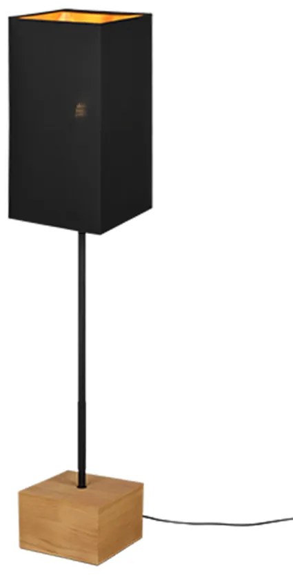 WOODY | Stojaca drevená lampa Farba: Čierna