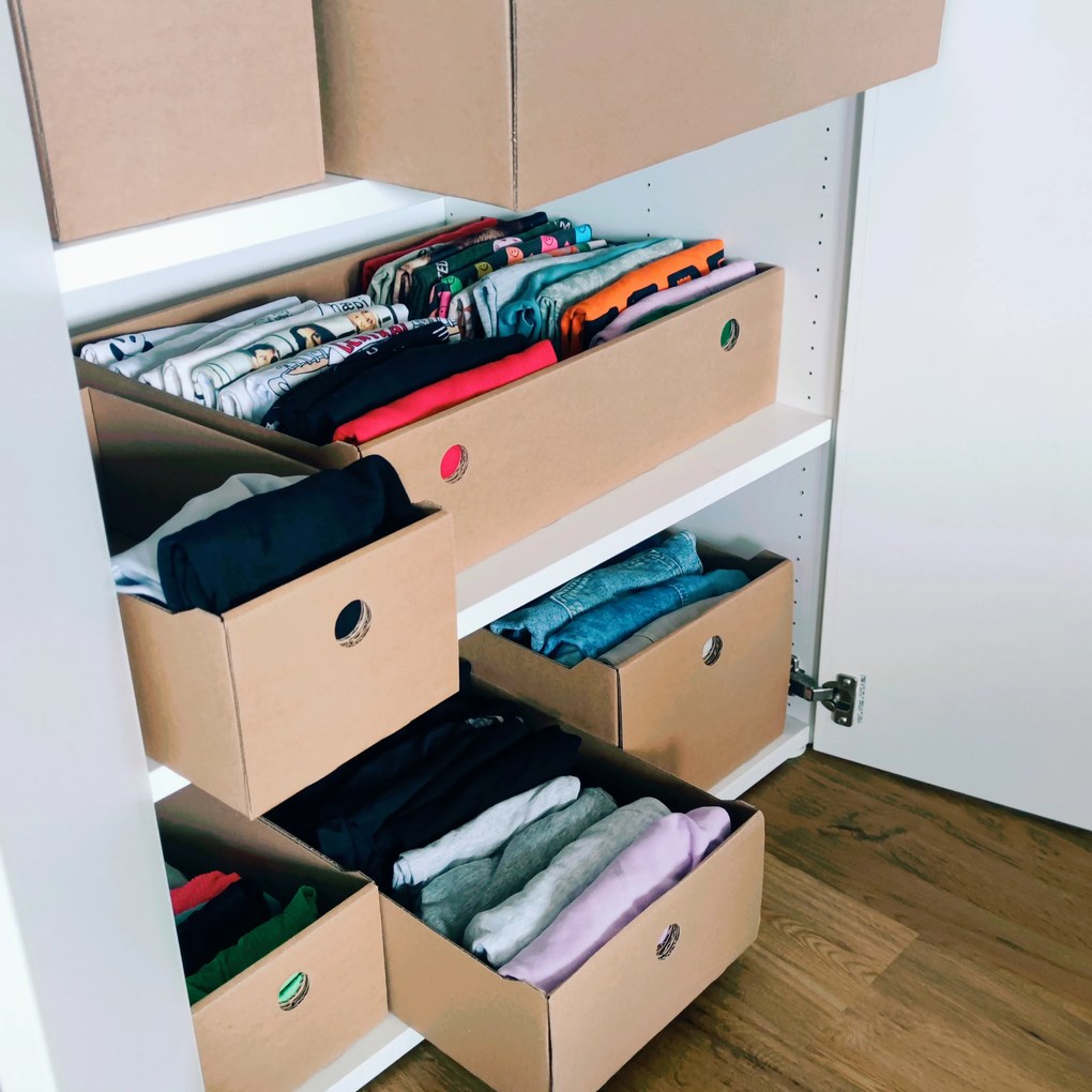 KARTON PAK 2. akosť - Úložné boxy na oblečenie, organizéry do skrine EKO KARTON 18x40x13cm - zásuvka