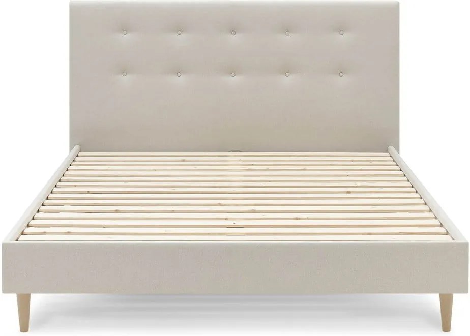 Béžová dvojlôžková posteľ Bobochic Paris Rory Light, 180 x 200 cm