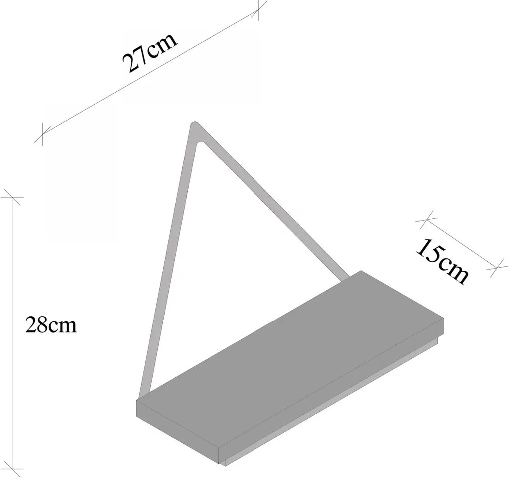 Nástenná polica Benia smrek/čierna