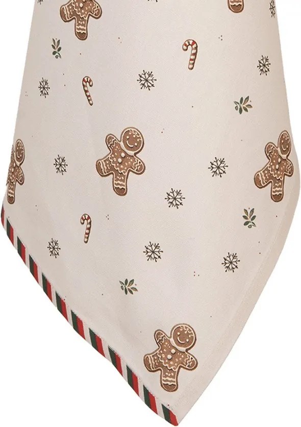 Béžová bavlnená kuchynská utierka s perníčkami Gingerbread Magic - 50*70 cm