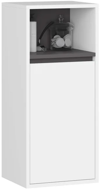 Kúpeľňová skrinka VAMI W35 1D 1W biela ​​/ grafitová