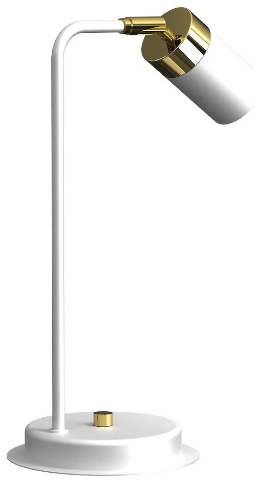 Stolná lampa Joker, 1x zlaté/biele kovové tienidlo, w