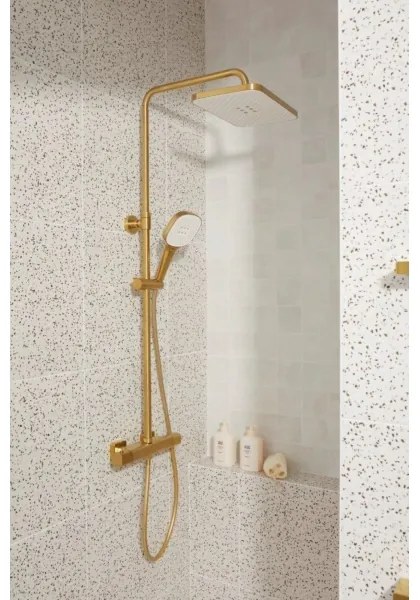KFA Armatura 5756-910-31 - Sprchová súprava s termostatickou kartušovou batériou MALAGA, zlatá