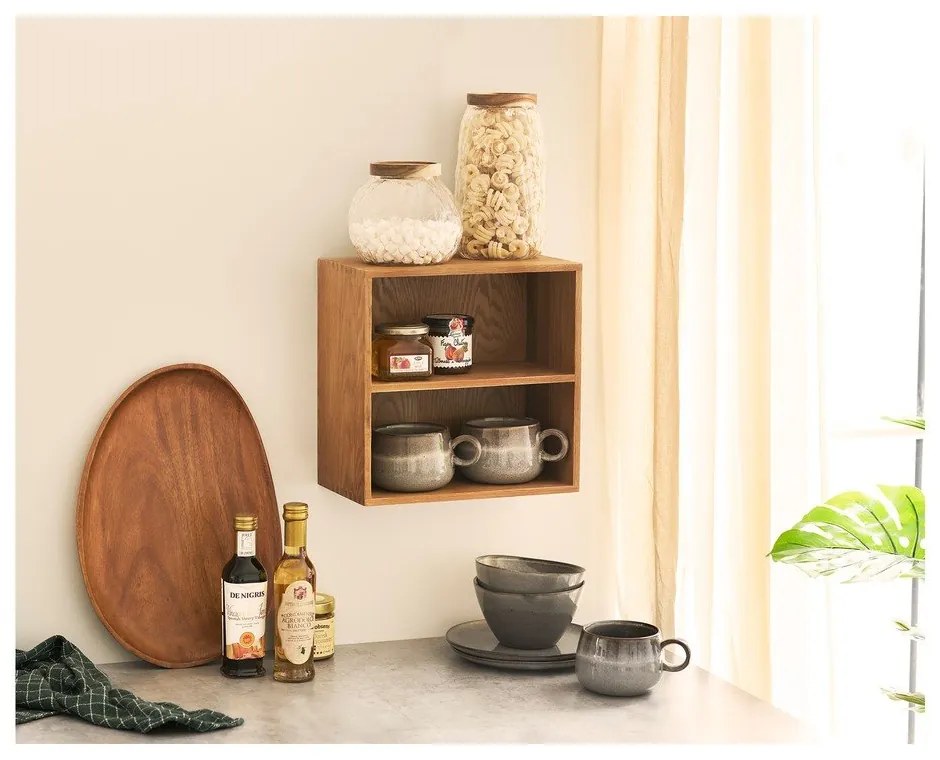 Poschodová polica z dubového dreva v prírodnej farbe 18 cm Townsville – House Nordic