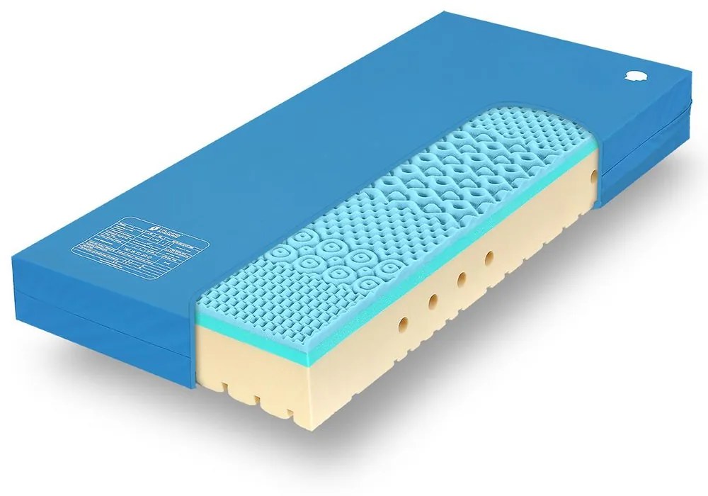 TROPICO/Hilding Anders Ortopedický matrac Tropico SUPER FOX BLUE s PU poťahom - 90x200 cm | 24 cm | WELLNESS (s masážní profilací)