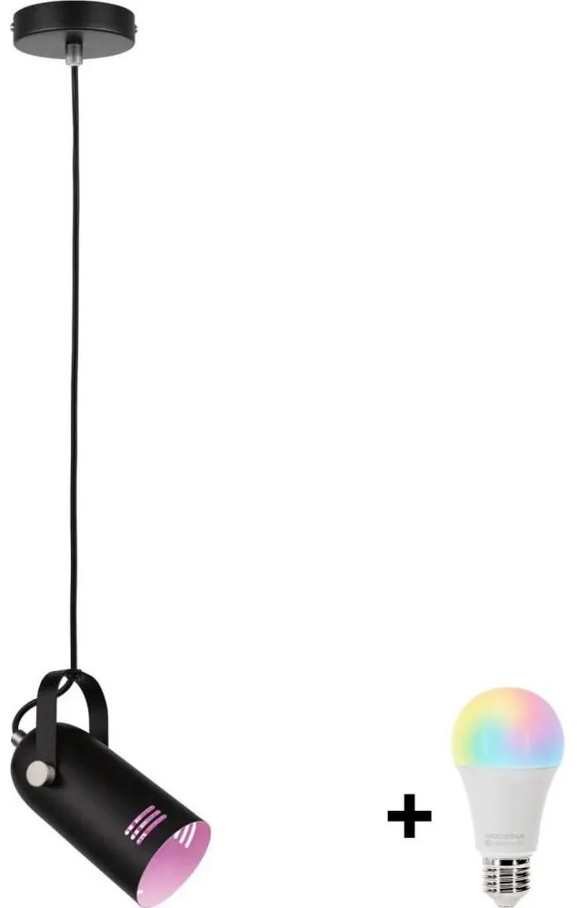 Paulmann 79766 - LED RGBW 1xE27/15W Luster na lankách LAVEA 230V čierny