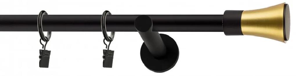 Dekorstudio Garniža jednoradová VASE zlatá MIX čierna-matná 19mm Dĺžka: 200cm, Typ príslušenstva: Krúžky tiché so štipcami