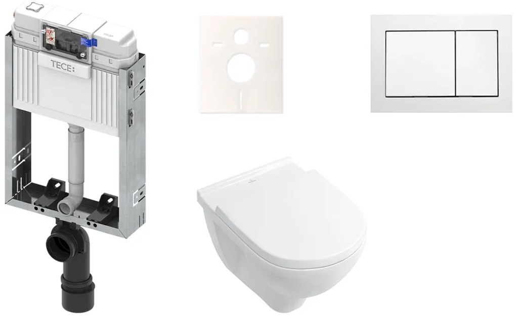 Cenovo zvýhodnený závesný WC set TECE na zamurovanie + WC Villeroy & Boch O.novo KMPLONOVO