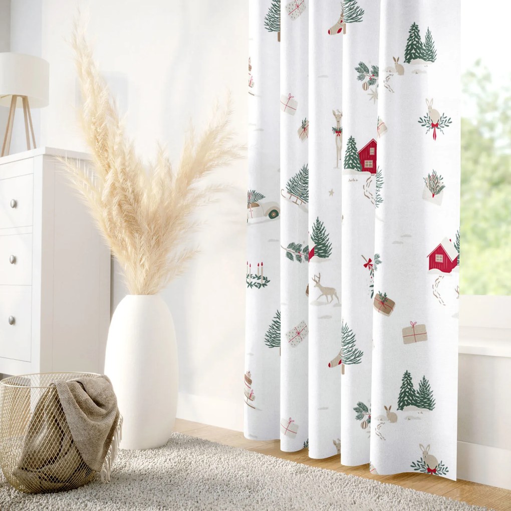 Goldea vianočný bavlnený záves - tradičné vianoce 280x150 cm