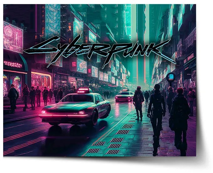 Sablio Plagát Cyberpunk 2077 Mesto - 60x40 cm