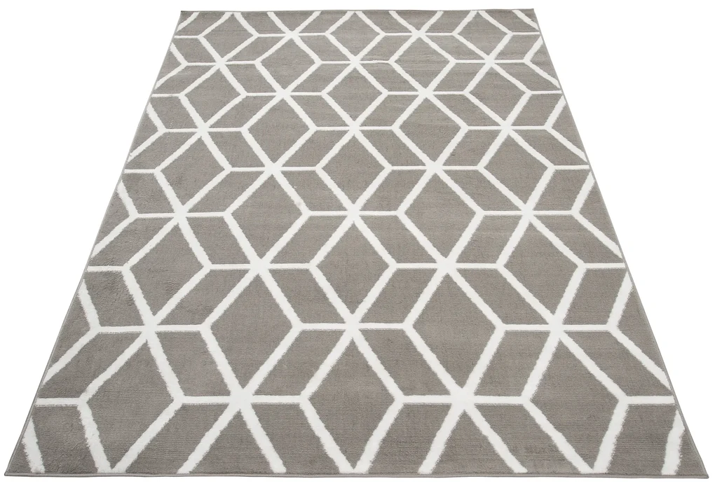 Moderný koberec C434A SVETLO GREY/WHITE BALI PP White Rozmer: 180x250