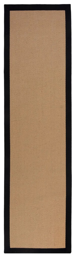 Flair Rugs koberce AKCIA: 60x230 cm Behúň Herringbone Border Kira Black - 60x230 cm