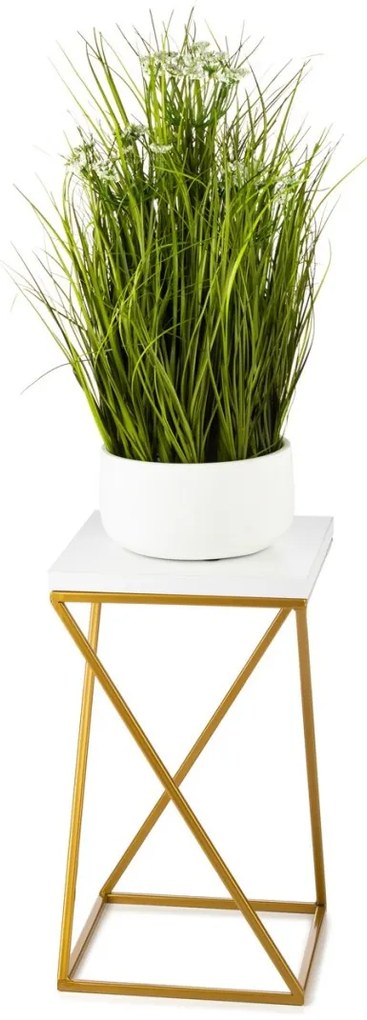 Kvetinový stojan LOFT III 40 cm zlatý/biely